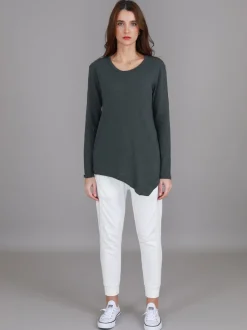 3rd Story Adelaide Asymmetrical Hem T Shirt< Long Sleeves