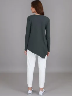3rd Story Adelaide Asymmetrical Hem T Shirt< Long Sleeves