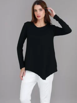 3rd Story Adelaide Asymmetrical Hem T Shirt< Long Sleeves