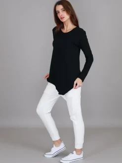 3rd Story Adelaide Asymmetrical Hem T Shirt< Long Sleeves
