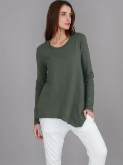 3rd Story Adelaide Asymmetrical Hem T Shirt< Long Sleeves