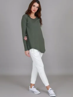 3rd Story Adelaide Asymmetrical Hem T Shirt< Long Sleeves