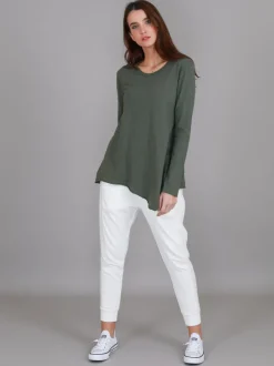 3rd Story Adelaide Asymmetrical Hem T Shirt< Long Sleeves