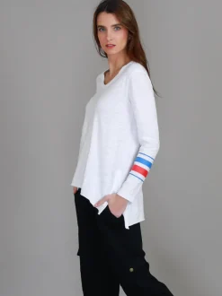 3rd Story Alberta Triple Stripe Band T Shirt< Long Sleeves