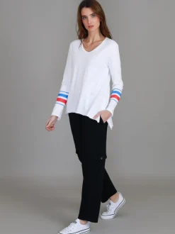 3rd Story Alberta Triple Stripe Band T Shirt< Long Sleeves