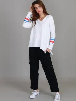 3rd Story Alberta Triple Stripe Band T Shirt< Long Sleeves