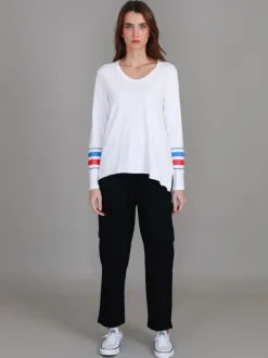 3rd Story Alberta Triple Stripe Band T Shirt< Long Sleeves