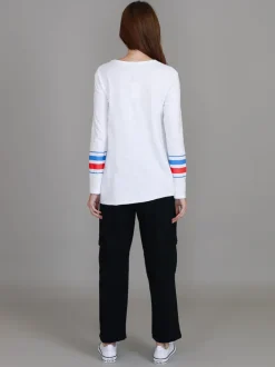 3rd Story Alberta Triple Stripe Band T Shirt< Long Sleeves