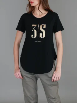 3rd Story Alexis gold Logo S/S Tee< Short Sleeves