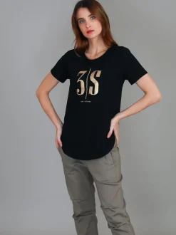 3rd Story Alexis gold Logo S/S Tee< Short Sleeves