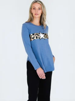 3rd Story Alvie Leopard Print Long Sleeve T Shirt< Long Sleeves