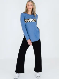 3rd Story Alvie Leopard Print Long Sleeve T Shirt< Long Sleeves