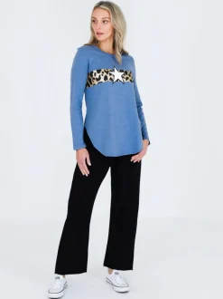 3rd Story Alvie Leopard Print Long Sleeve T Shirt< Long Sleeves