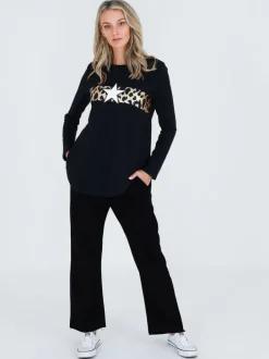 3rd Story Alvie Leopard Print Long Sleeve T Shirt< Long Sleeves