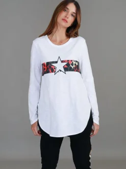 3rd Story Alvie Leopard Star Long Sleeve T Shirt< Long Sleeves