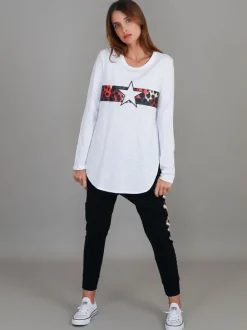 3rd Story Alvie Leopard Star Long Sleeve T Shirt< Long Sleeves