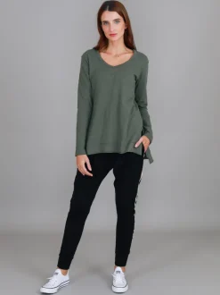3rd Story Barwon V Neck T Shirt< Long Sleeves