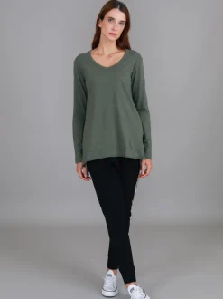 3rd Story Barwon V Neck T Shirt< Long Sleeves