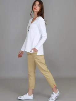 3rd Story Blair V Neck Logo T Shirt< Long Sleeves