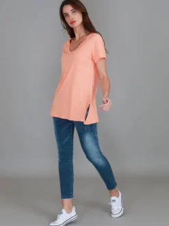 3rd Story Carla Scoop Neck T Shirt< Short Sleeves