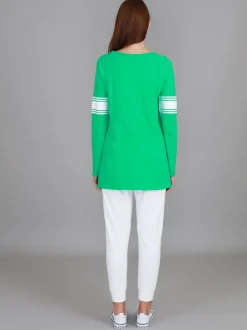 3rd Story Carmel Contrasting Band Long Sleeve T Shirt< Long Sleeves