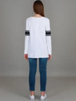 3rd Story Carmel Contrasting Band Long Sleeve T Shirt< Long Sleeves