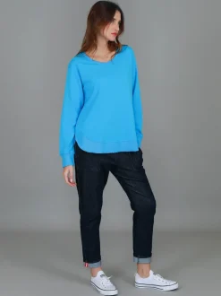3rd Story Charlette Curve Hem Sweatshirt< Sweatshirts|Sweatshirts