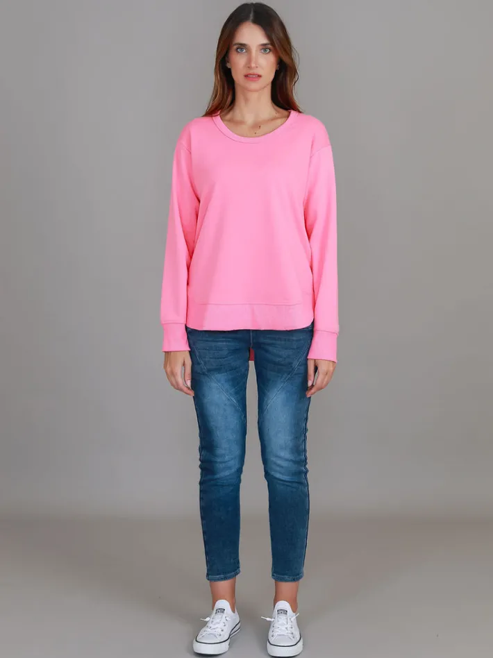 3rd Story Charlette Curve Hem Sweatshirt< Sweatshirts|Sweatshirts