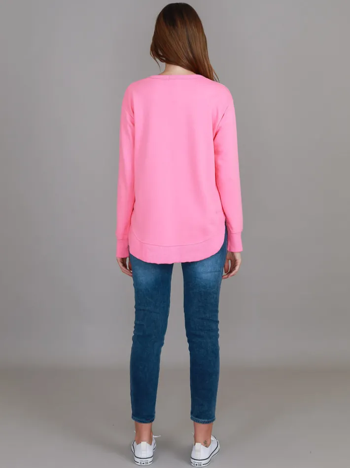 3rd Story Charlette Curve Hem Sweatshirt< Sweatshirts|Sweatshirts