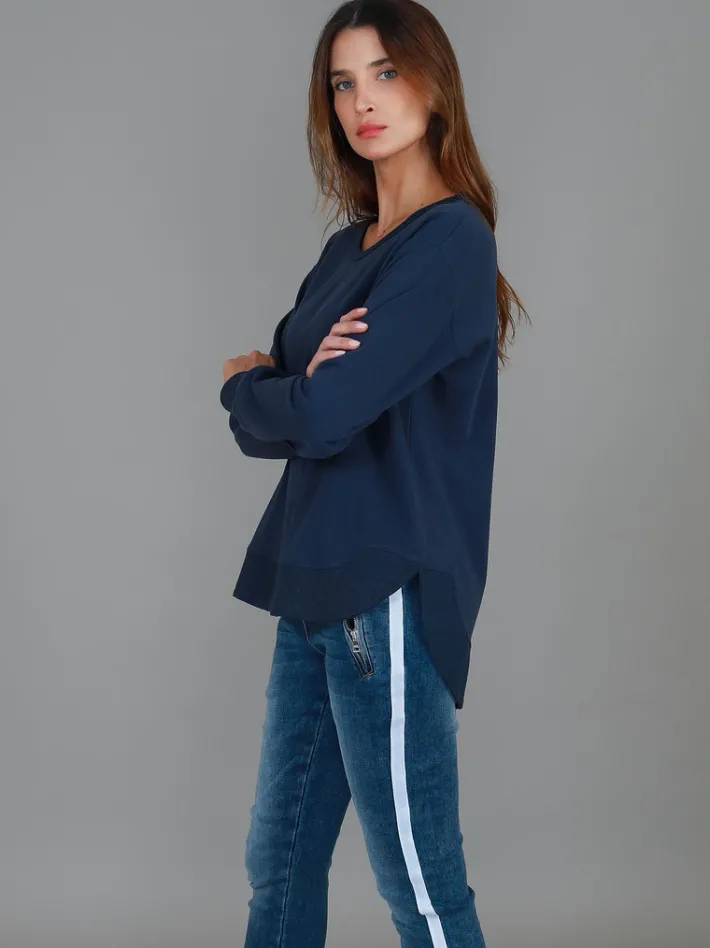 3rd Story Charlette Curve Hem Sweatshirt< Sweatshirts|Sweatshirts