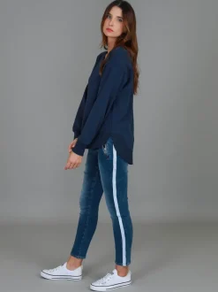 3rd Story Charlette Curve Hem Sweatshirt< Sweatshirts|Sweatshirts