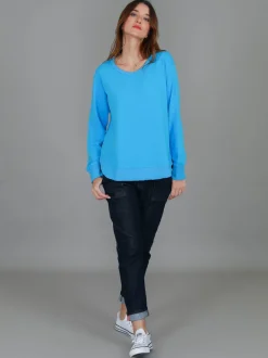 3rd Story Charlette Curve Hem Sweatshirt< Sweatshirts|Sweatshirts