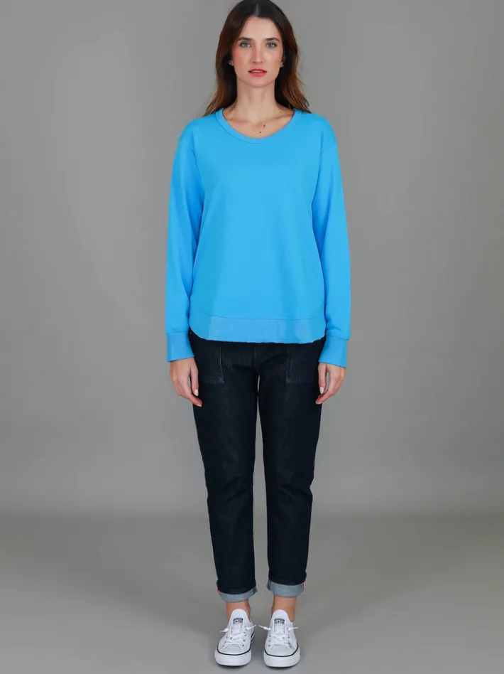3rd Story Charlette Curve Hem Sweatshirt< Sweatshirts|Sweatshirts