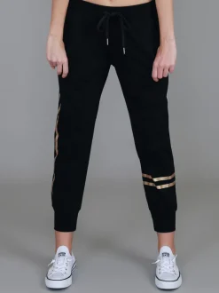 3rd Story Charlise Gold Side Stripe Sweatpants< Joggers|Sweatpants