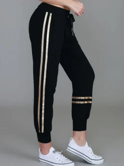 3rd Story Charlise Gold Side Stripe Sweatpants< Joggers|Sweatpants