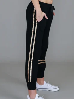 3rd Story Charlise Gold Side Stripe Sweatpants< Joggers|Sweatpants