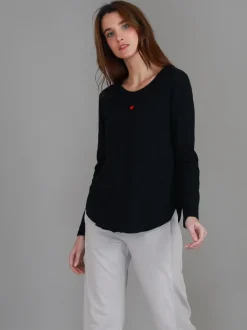 3rd Story Clyde Embroidered Heart T Shirt< Long Sleeves