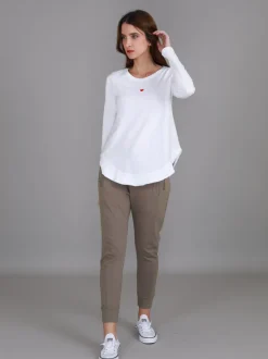 3rd Story Clyde Embroidered Heart T Shirt< Long Sleeves