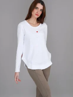 3rd Story Clyde Embroidered Heart T Shirt< Long Sleeves