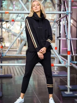 3rd Story Darcy Golden Stripes Funnel Neck Sweatshirt< Sweatshirts|Sweatshirts