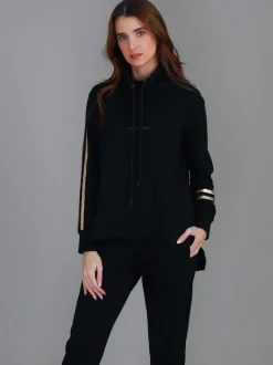 3rd Story Darcy Golden Stripes Funnel Neck Sweatshirt< Sweatshirts|Sweatshirts