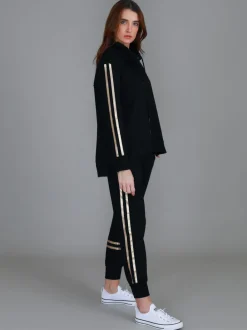 3rd Story Darcy Golden Stripes Funnel Neck Sweatshirt< Sweatshirts|Sweatshirts