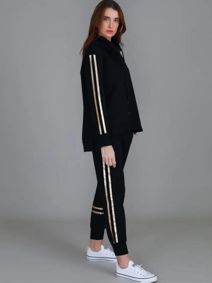 3rd Story Darcy Golden Stripes Funnel Neck Sweatshirt< Sweatshirts|Sweatshirts