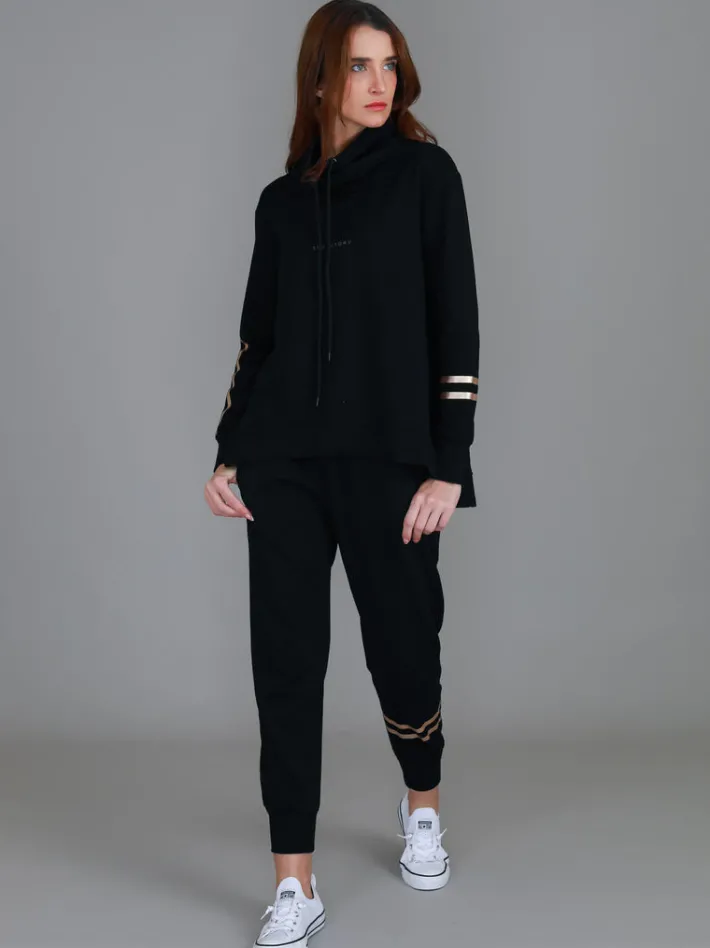 3rd Story Darcy Golden Stripes Funnel Neck Sweatshirt< Sweatshirts|Sweatshirts