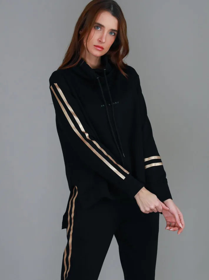3rd Story Darcy Golden Stripes Funnel Neck Sweatshirt< Sweatshirts|Sweatshirts
