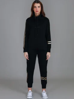 3rd Story Darcy Golden Stripes Funnel Neck Sweatshirt< Sweatshirts|Sweatshirts