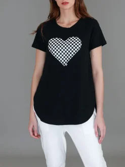 3rd Story Doreen Check Heart Short Sleeve T Shirt< Short Sleeves