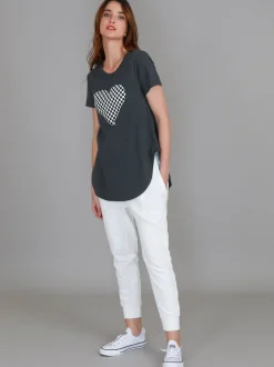 3rd Story Doreen Check Heart Short Sleeve T Shirt< Short Sleeves