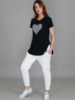 3rd Story Doreen Check Heart Short Sleeve T Shirt< Short Sleeves
