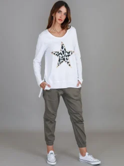 3rd Story Dylan Leopard Star Long Sleeve T Shirt< Long Sleeves